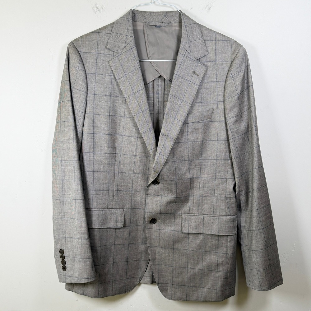 Bonobos Jetsetter Stretch Wool Suit Jacket Blazer Sport Coat Windowpane Plaid